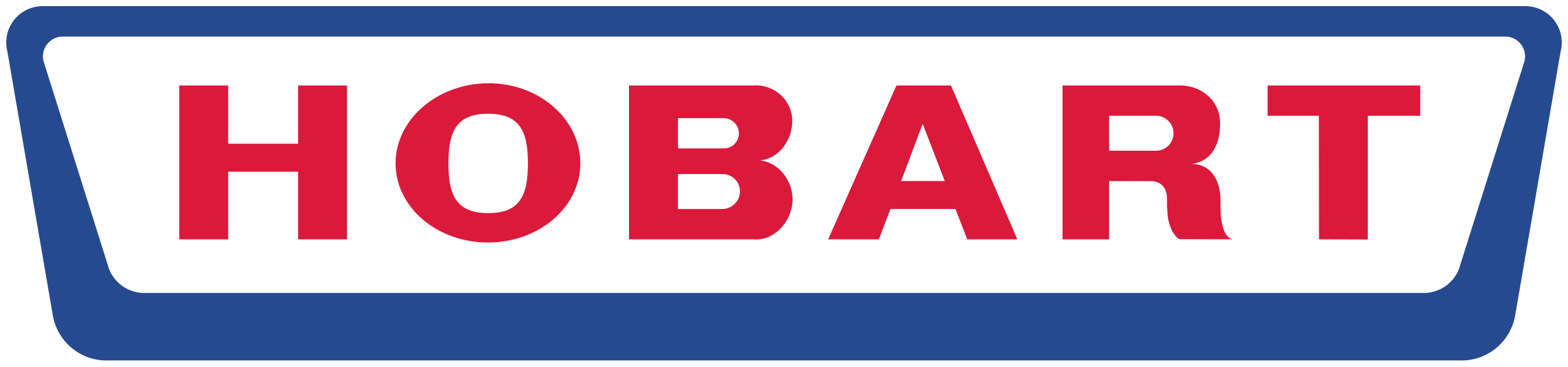 Hobart logo in blauw en rood